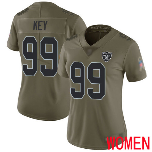 Oakland Raiders Limited Olive Women Arden Key Jersey NFL Football #99 2017 Salute to Service Jersey